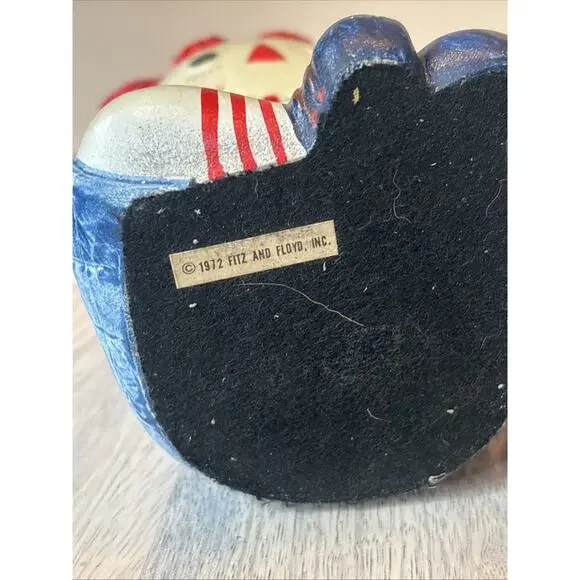 Vintage Fitz & Floyd Raggedy Ann & Andy Ceramic Figurines Pair Blue Outfit FF - Picture 5 of 6